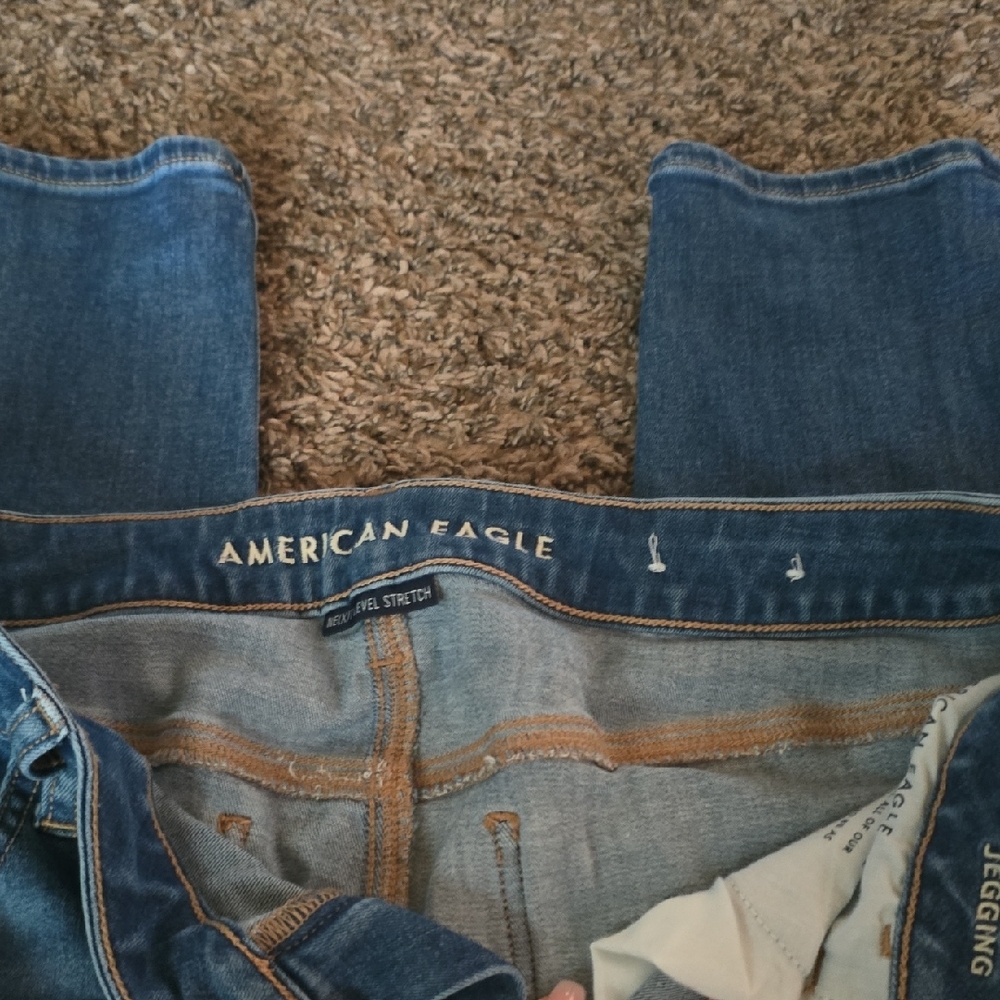 American Eagle Blue Jeggings Jeans 14 Long